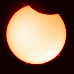 Partielle Sonnenfinsternis / 20.3.2015 / Lunt 60mm-H-Alpha-Teleskop f/8.3, ISO200, 1/20 Sek. / A.-M. Deckwerth