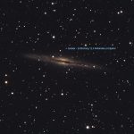 NGC891, mit Quasar / 5.10.2018 / TMB 15cm-Apochromat f/6.2, ASI1600MMC, 80 Min. / F. Steimer