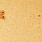 2021-09-10 / Sonnenflecken im Weißlicht / CFF165 mit Barlowlinse 2600mm - Herschelkeil - ASI178MM coloriert / F.Steimer